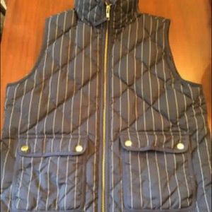 JCrew Pinstriped Excursion Puffer Vest Sz. S